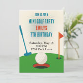 Mini Gold Party Birthy Einladung (Stehend Vorderseite)
