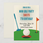 Mini Gold Party Birthy Einladung (Vorne/Hinten)