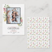 Mini Gold Winter Greenery Frohe Weihnachtsfeier Fo Mitteilungskarte (Vorne/Hinten)