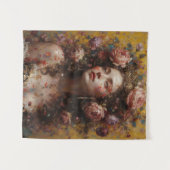 Mini Golden Bloom Tapestry – Wall Art Wandteppich (Vorderseite (Horizontal))