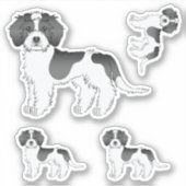 Mini Goldendoodle Cartoon Dog Aufkleber (Vorderseite)