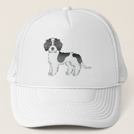 Mini Goldendoodle Cartoon Dog Truckerkappe (Vorderseite)