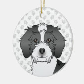 Mini Goldendoodle Dog Head Keramik Ornament (Links)