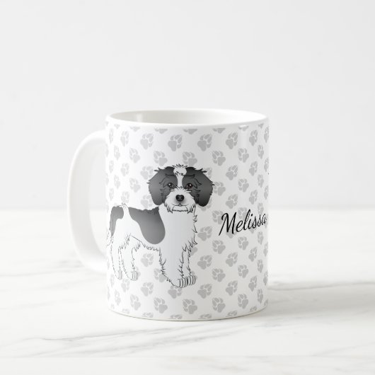 Mini Goldendoodle Dog & Name Kaffeetasse (Vorderseite Links)