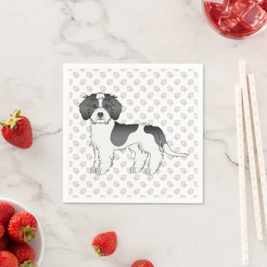 Mini Goldendoodle Dog & Paws Serviette (Beispiel)