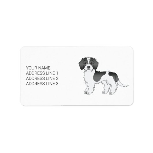 Mini Goldendoodle Dog & Text Adressaufkleber (Vorne)