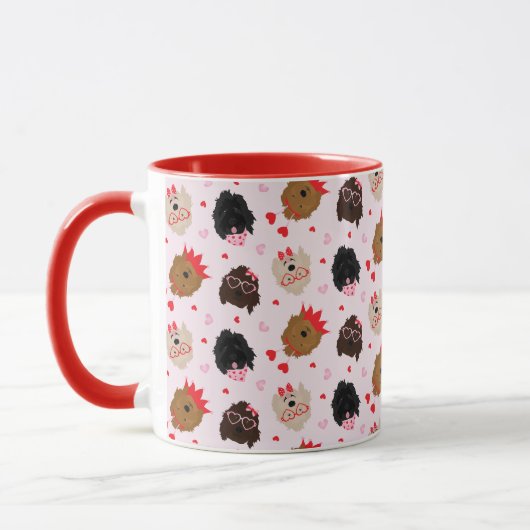 Mini Goldendoodle Dogs Valentinstag Tasse (Links)
