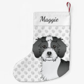 Mini Goldendoodle Kopf & Name Kleiner Weihnachtsstrumpf (Rückseite)