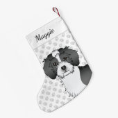Mini Goldendoodle Kopf & Name Kleiner Weihnachtsstrumpf (Rückseite (Hängend))