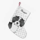 Mini Goldendoodle Kopf & Name Kleiner Weihnachtsstrumpf (Vorderansicht (hängend))