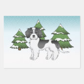 Mini Goldendoodle Winterwald in Schwarzwald Geschenkpapier Set (Vorderseite 2)