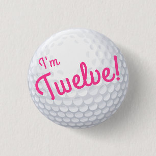 Mini Golf Balls Geburtstagsparty Kinder Rosa Button