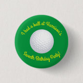 Mini Golf Balls Geburtstagsparty Kinder Sport Button (Vorderseite)