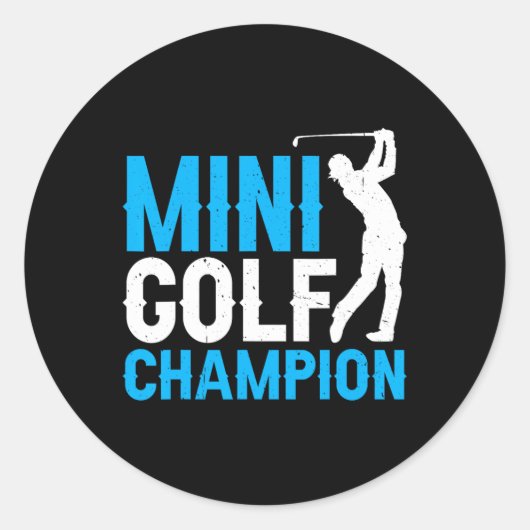 Mini Golf Champion — Runder Aufkleber (Vorderseite)