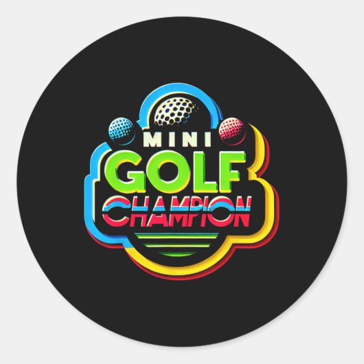 Mini Golf Champion - Runder Aufkleber (Vorderseite)