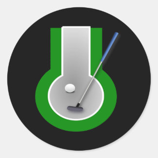 Mini Golf Game  Runder Aufkleber