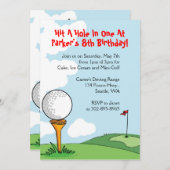 Mini-Golf Geburtstagsfeier Einladung (Vorne/Hinten)