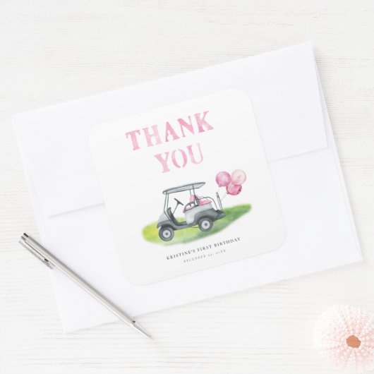 Mini Golf Geschenk Quadratischer Aufkleber (Umschlag)