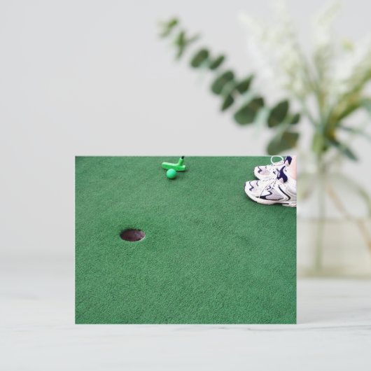 Mini Golf Invite Postkarte (Stehend Vorderseite)