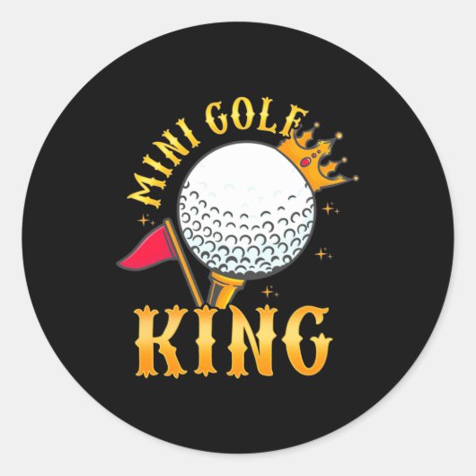 Mini Golf King Runder Aufkleber (Vorderseite)