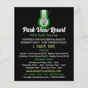 Mini-Golf-Logo, Mini-Golf-Werbung Flyer