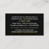 Mini-Golf-Logo, Mini-Golf-Werbung Visitenkarte (Rückseite)