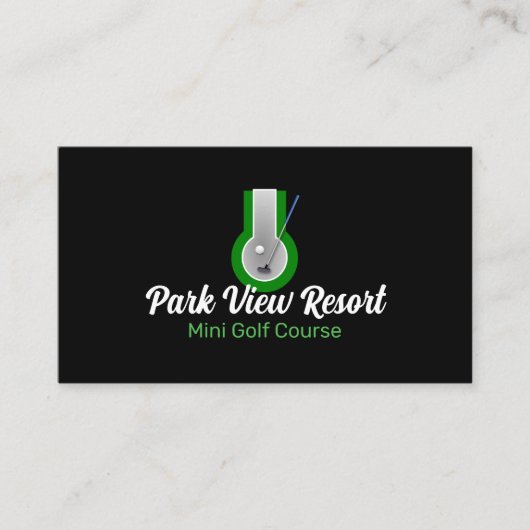 Mini-Golf-Logo, Mini-Golf-Werbung Visitenkarte (Vorderseite)