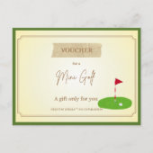 'Mini Golf' Lustiger Geschenkgutschein Postkarte (Vorderseite)