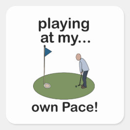 Mini Golf Minigolf Spielen Nach Meinem Eigenen Tem Quadratischer Aufkleber
