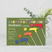 Mini Golf Par-T-Shirt Putt Putt Putt Boy's Geburts Einladung (Stehend Vorderseite)