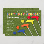 Mini Golf Par-T-Shirt Putt Putt Putt Boy's Geburts Einladung (Vorne/Hinten)