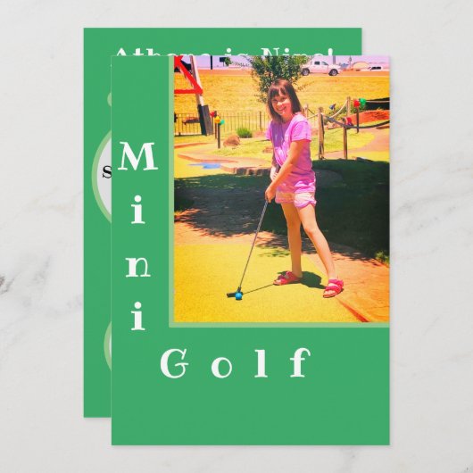 Mini Golf Putt Putt Party Einladung (Vorne/Hinten)