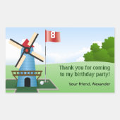 Mini Golf Windmill Party Sticker (Vorderseite)