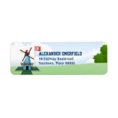 Mini Golf WIndmill Rücksendeadresse Etikett (Vorne)
