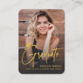 Mini Grad Cap Script Photo Graduation Invite Begleitkarte (Vorderseite)