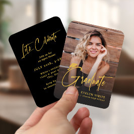 Mini Grad Cap Script Photo Graduation Invite Begleitkarte