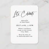 Mini Grad Cap Script Photo Graduation Invite Begleitkarte (Rückseite)