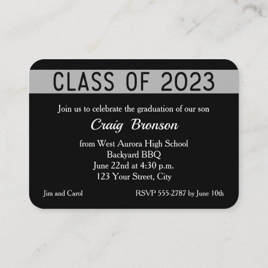 MINI Graduate Foto Einladungskarten Begleitkarte (Rückseite)