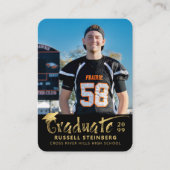 Mini Graduation Party Foto Black Gold Einladung (Vorderseite)