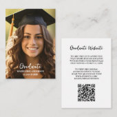 Mini Graduation Photo QR Code Website  Begleitkarte (Vorne/Hinten)