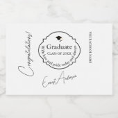 Mini Graduation Thank You White & Black Schaumweinetikett (Einzelnes Label)