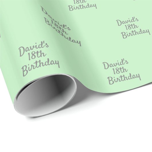 Mini-Graue Namensskript Geschenkpapier (Rolleneckpunkt)