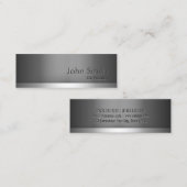 Mini Gray Metal DJ Music Business Card Visitenkarte (Vorne/Hinten)