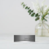 Mini Gray Metal DJ Music Business Card Visitenkarte (Stehend Vorderseite)