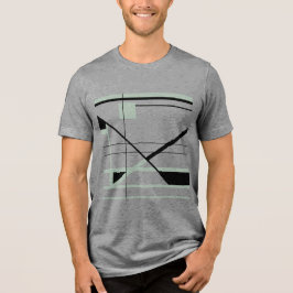 Mini Green Black Minimalistisch Shapes Lines Desig Tri-Blend Shirt