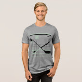 Mini Green Black Minimalistisch Shapes Lines Desig Tri-Blend Shirt (Vorderseite voll)