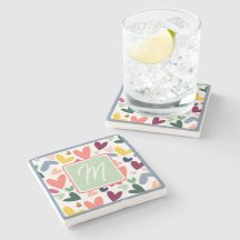 Mini Green Blush Pink Blue Herz Art Muster