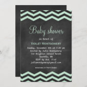 Mini Green Chalkboard Baby Dusche laden ein Einladung (Vorne/Hinten)