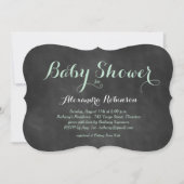 Mini Green Chalkboard Babydusche Einladung (Vorderseite)