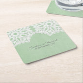 Mini Green Elegant Lace Paper Untersetzer (angewinkelt)